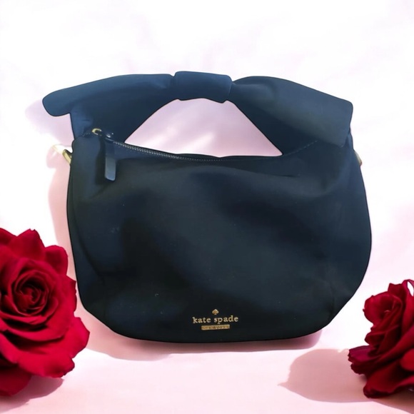 Kate Spade Haring Lane Jenny Black Nylon Bow Handle Bag - Picture 14 of 16